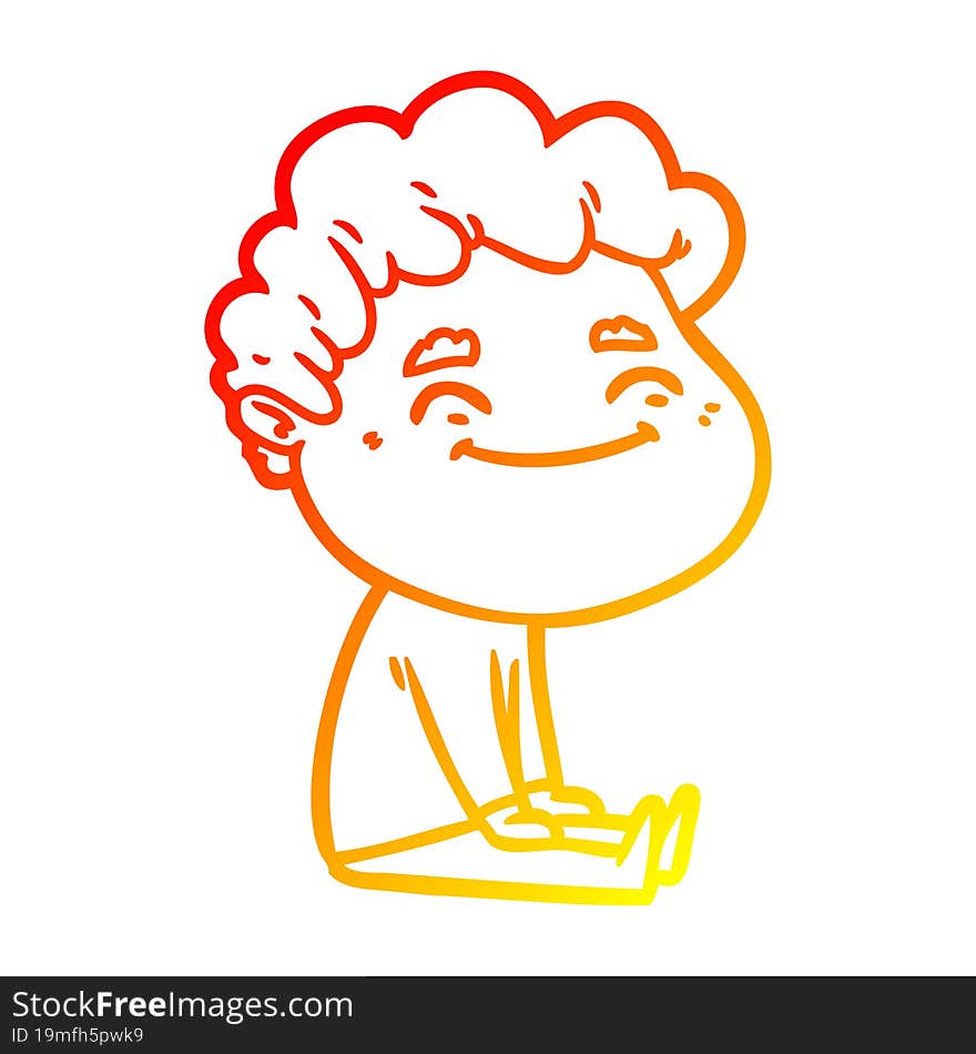 warm gradient line drawing cartoon friendly man