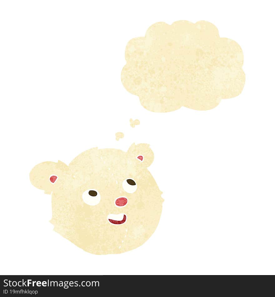 cartoon polar bear face with thought bubble