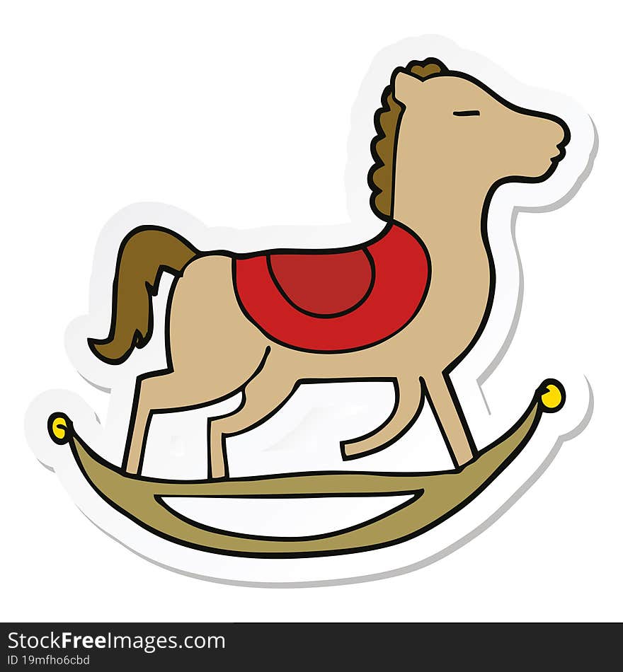 sticker of a cartoon rocking horse