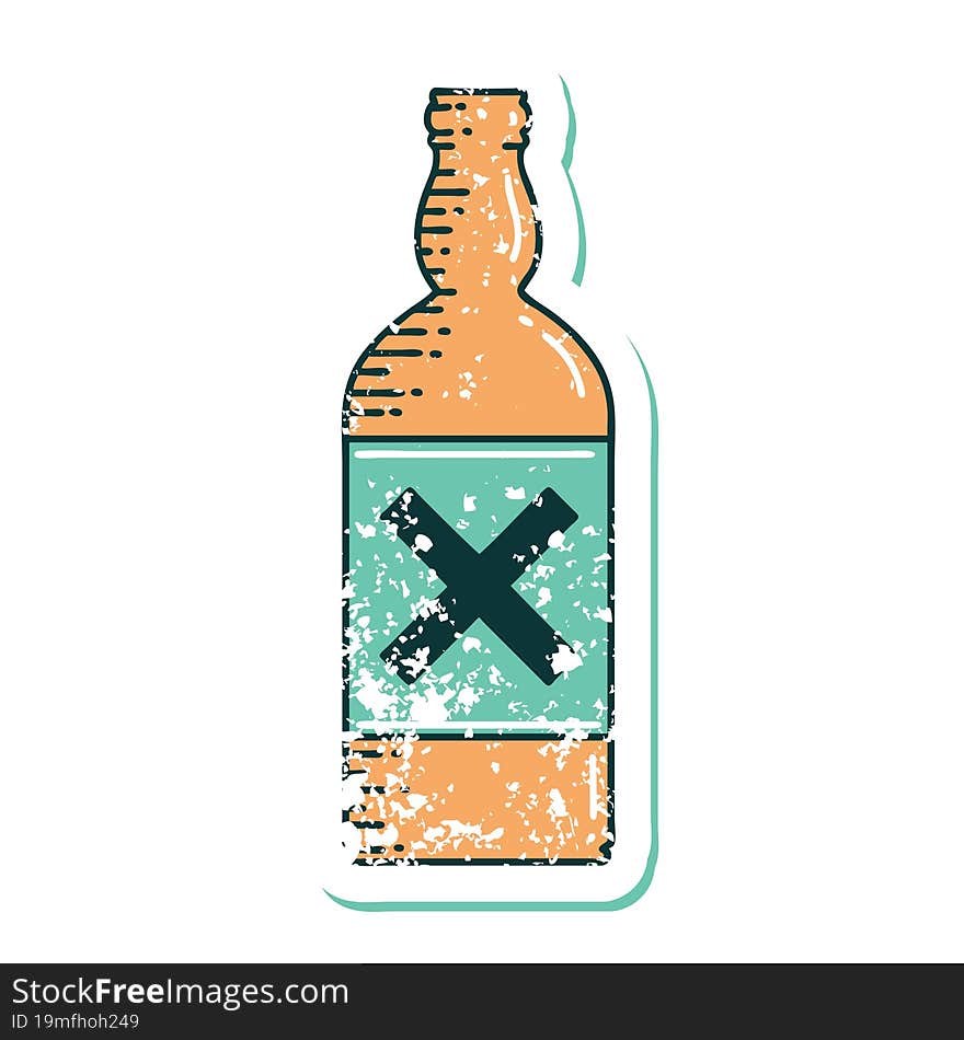 distressed sticker tattoo style icon of a bottle