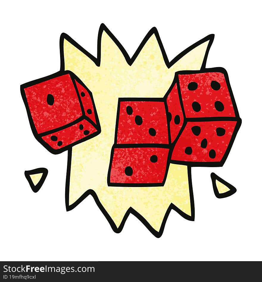 cartoon doodle rolling dice