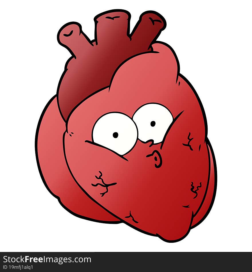 cartoon curious heart. cartoon curious heart