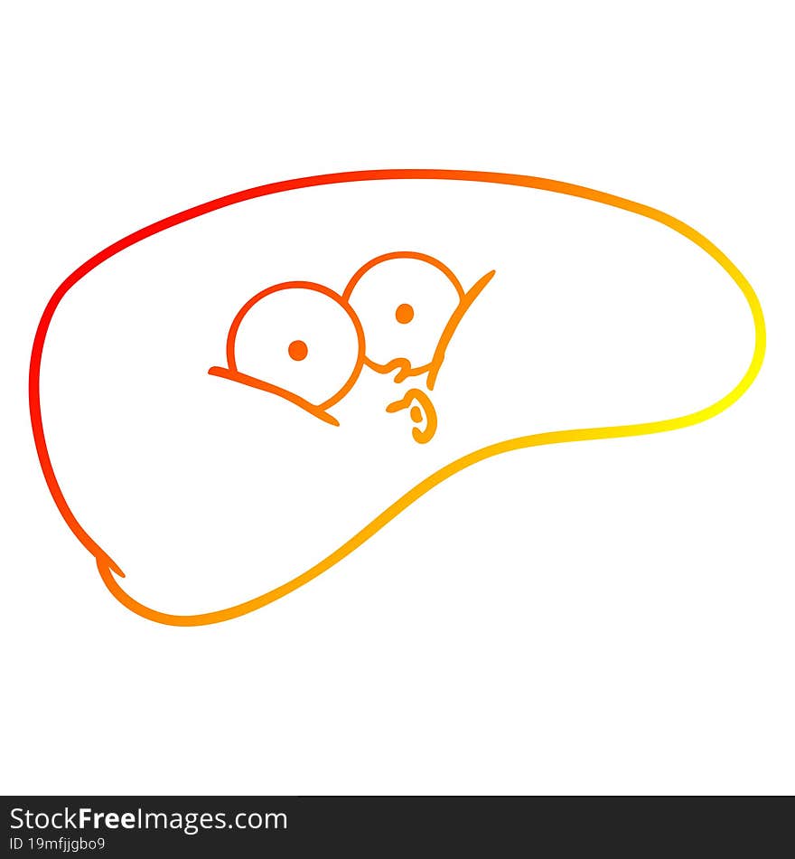 warm gradient line drawing cartoon liver