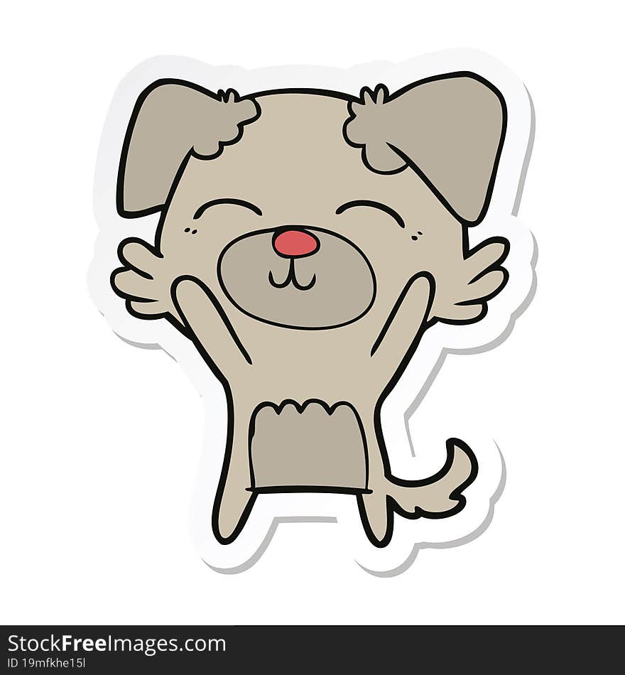 sticker of a cartoon dog