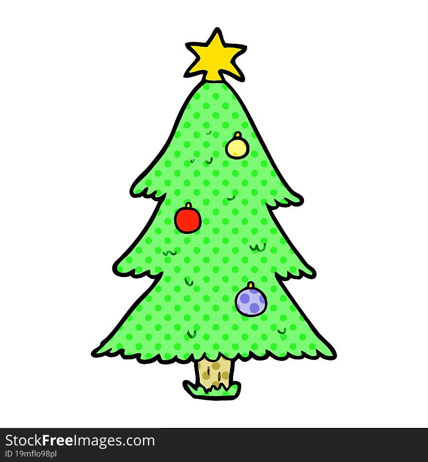 cartoon christmas tree. cartoon christmas tree