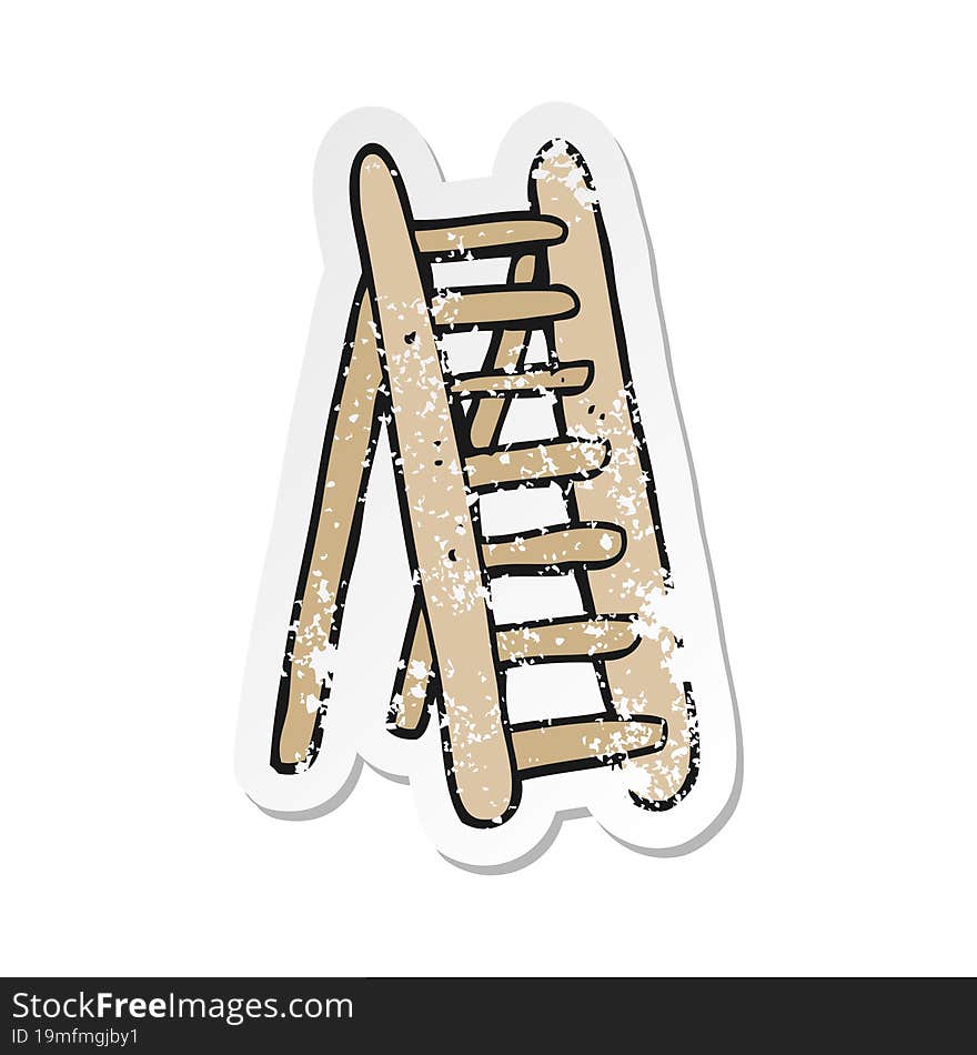 retro distressed sticker of a cartoon ladder