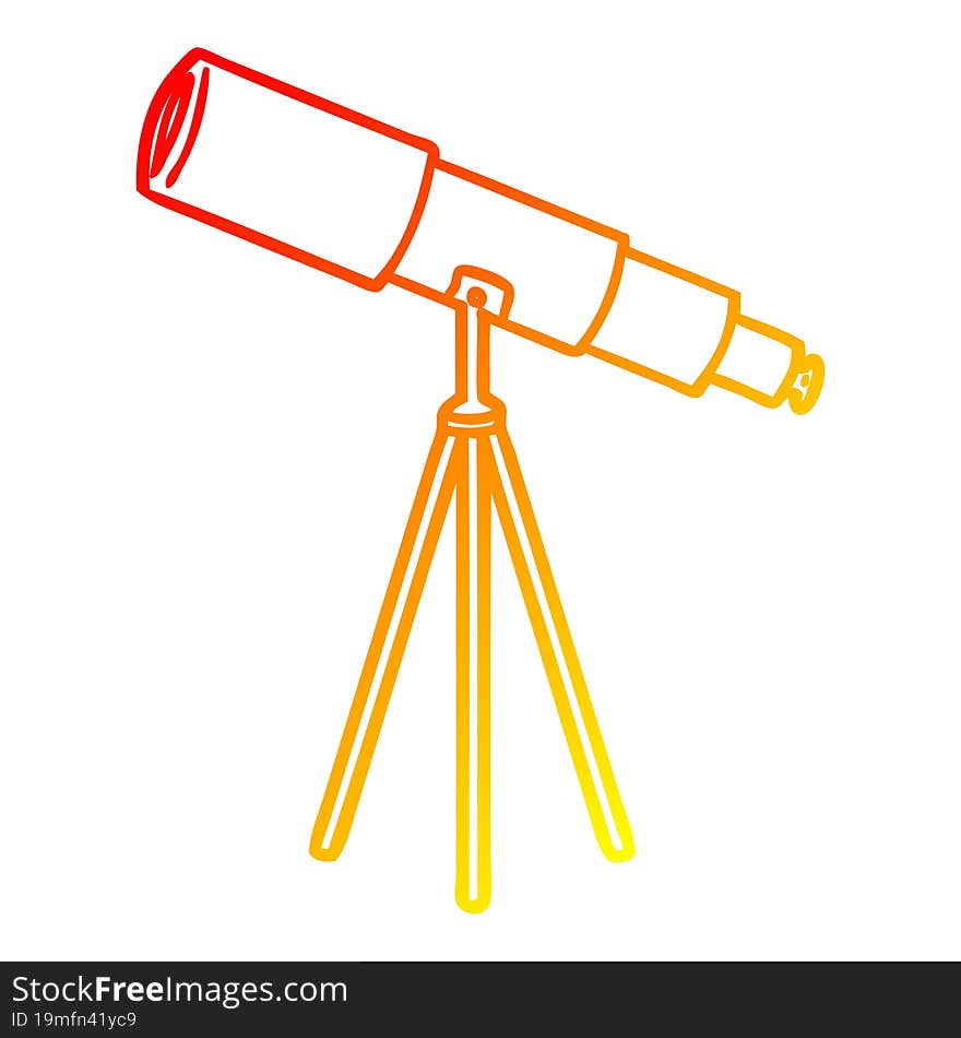 warm gradient line drawing cartoon telescope