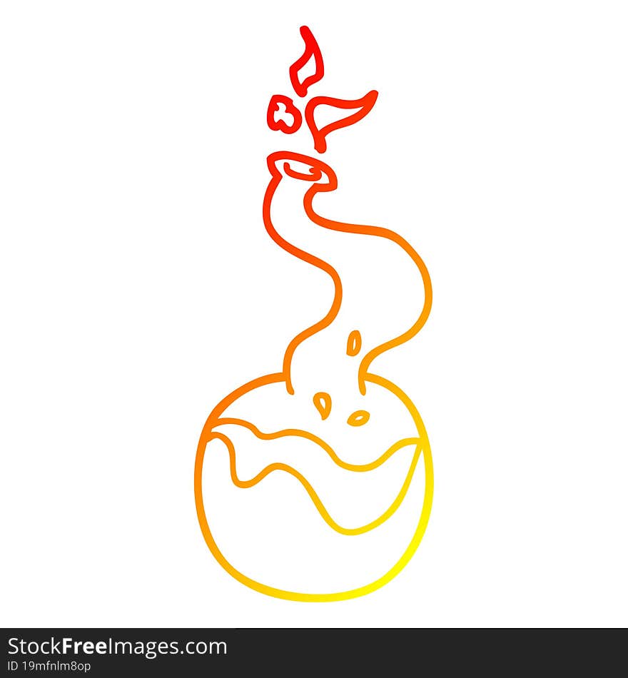 warm gradient line drawing cartoon