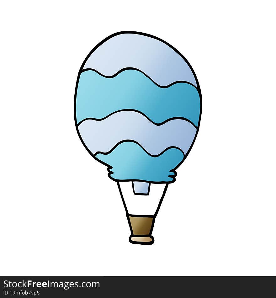 cartoon doodle hot air balloon