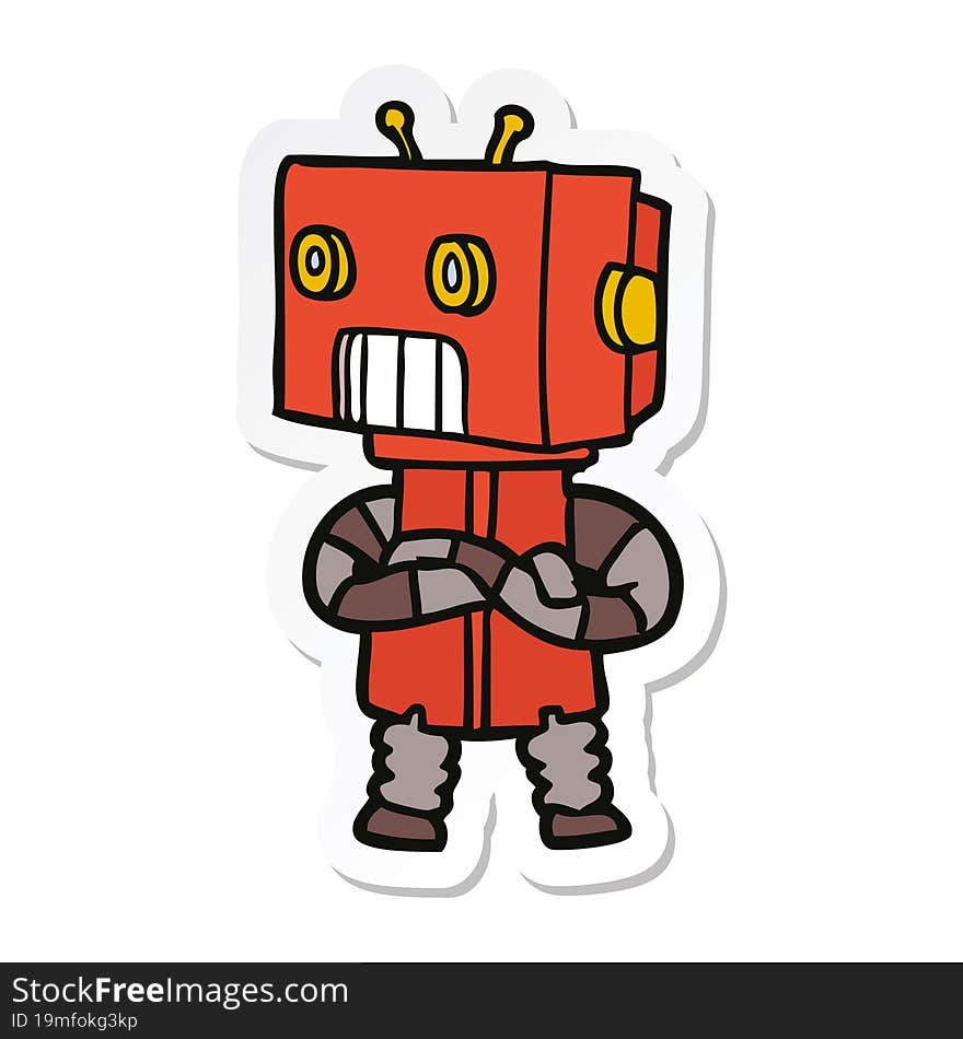 sticker of a cartoon robot