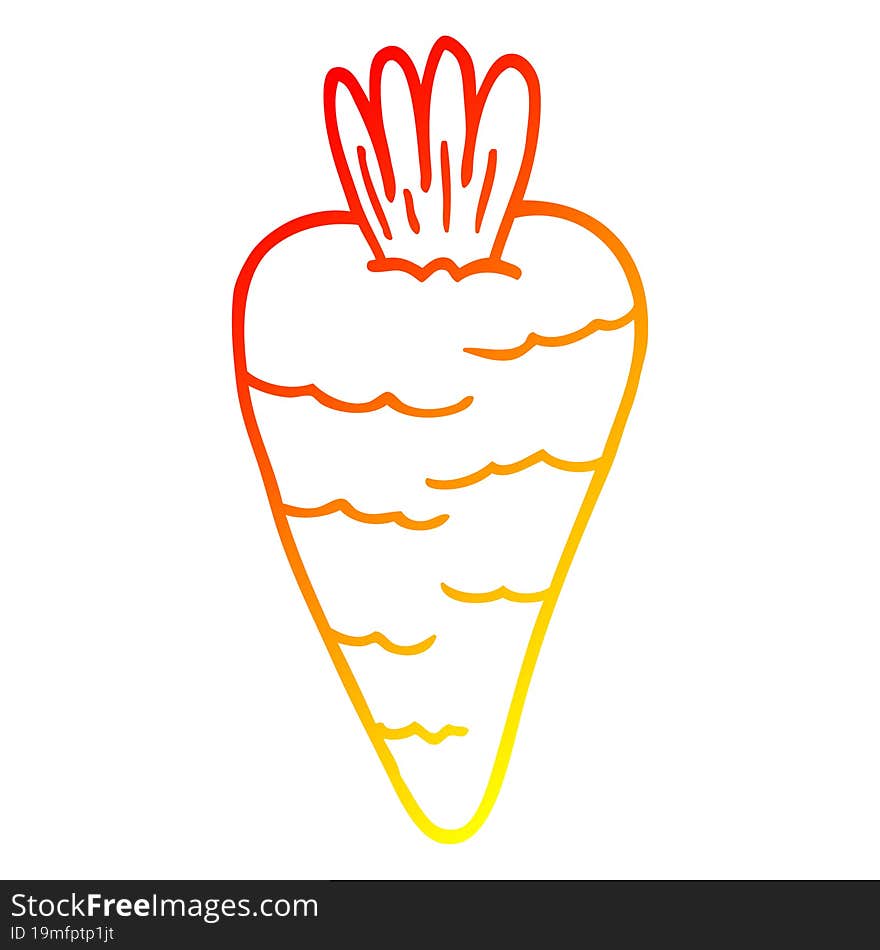 Warm Gradient Line Drawing Cartoon Carrot