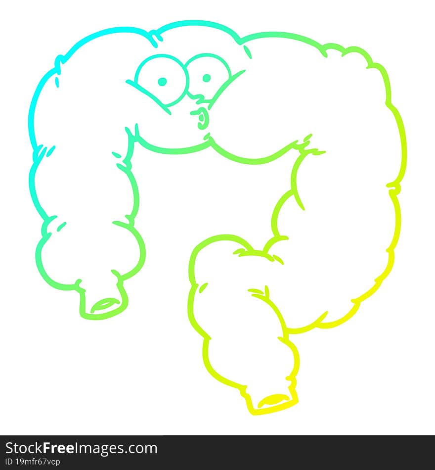 cold gradient line drawing cartoon surprised colon