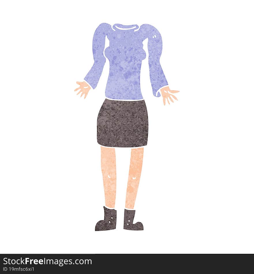 Cartoon Female Body With Shrugging Shoulders (mix And Match Cartoons Or Add Own Photos