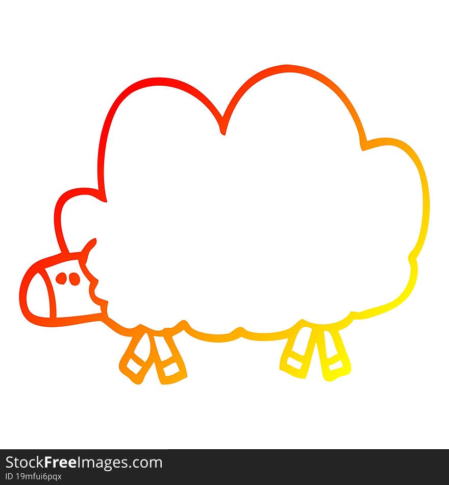 warm gradient line drawing cartoon black sheep