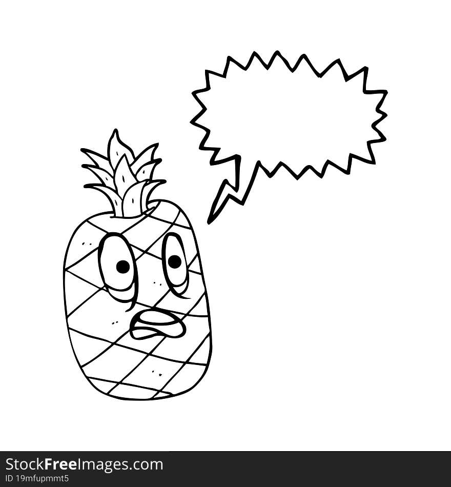 Speech Bubble Cartoon Pineapple