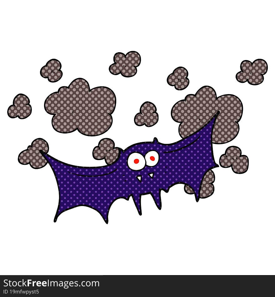 freehand drawn cartoon vampire bat