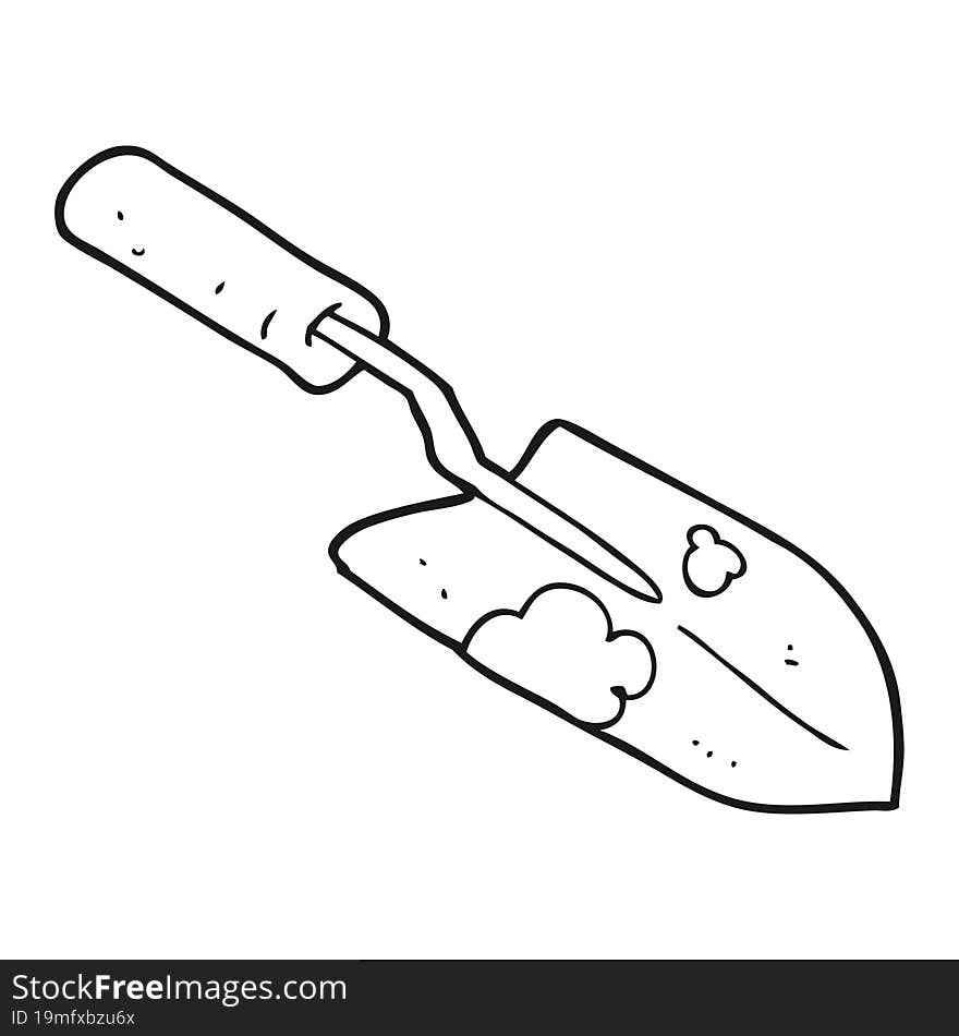 Black And White Cartoon Trowel