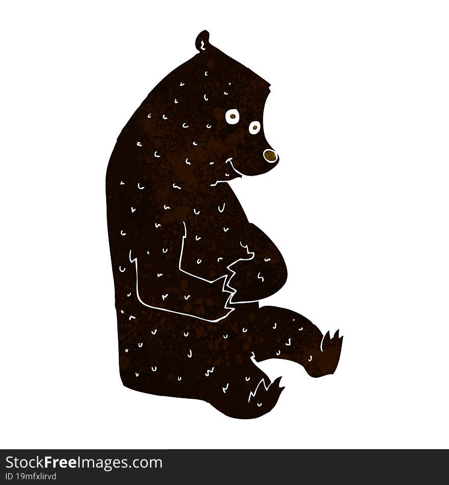 cartoon happy black bear