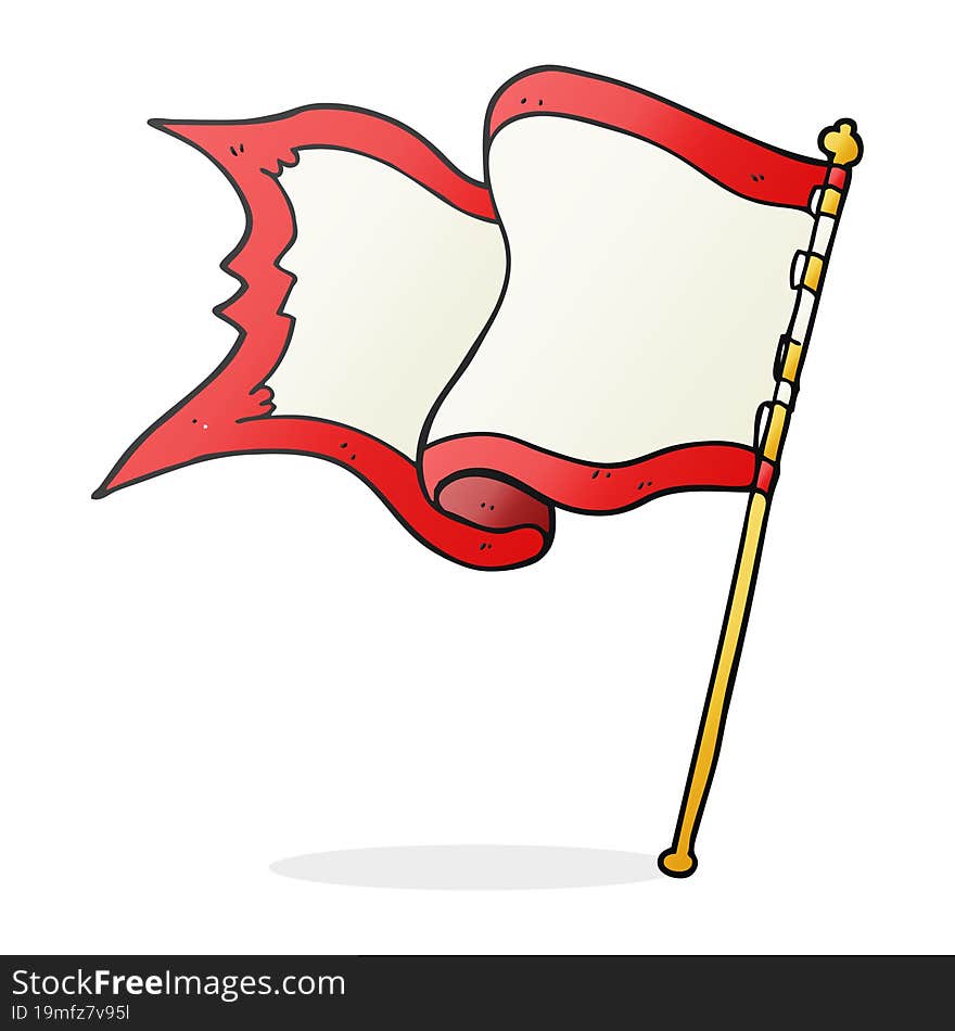 cartoon flag blowing in wind