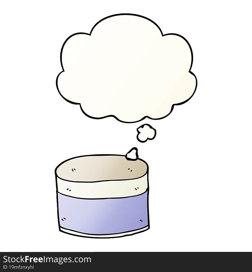 Cartoon Pot And Thought Bubble In Smooth Gradient Style