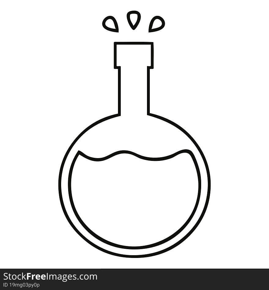 line drawing cartoon science experiment