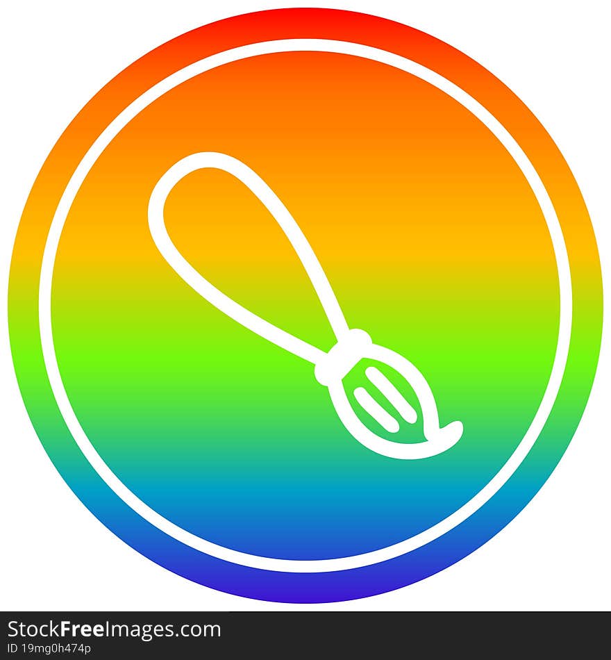paint brush circular icon with rainbow gradient finish. paint brush circular icon with rainbow gradient finish