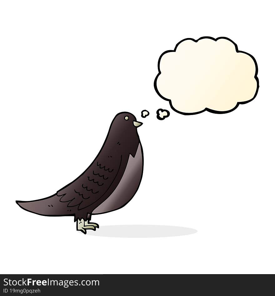 cartoon bird with thought bubble