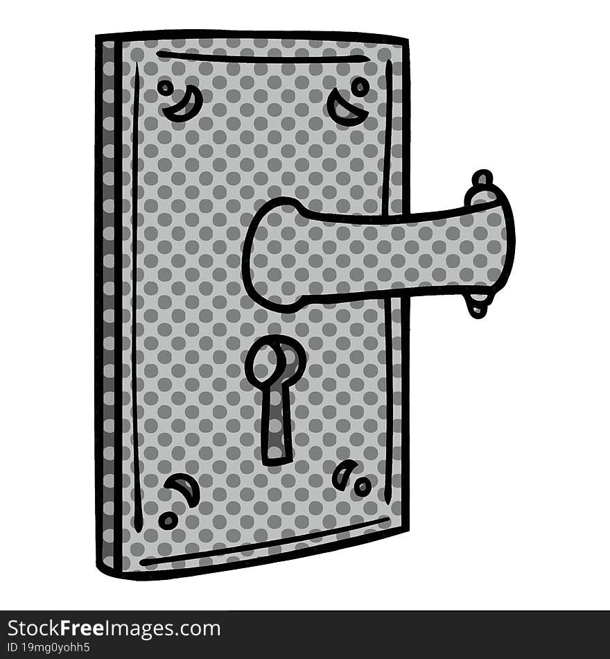 hand drawn cartoon doodle of a door handle