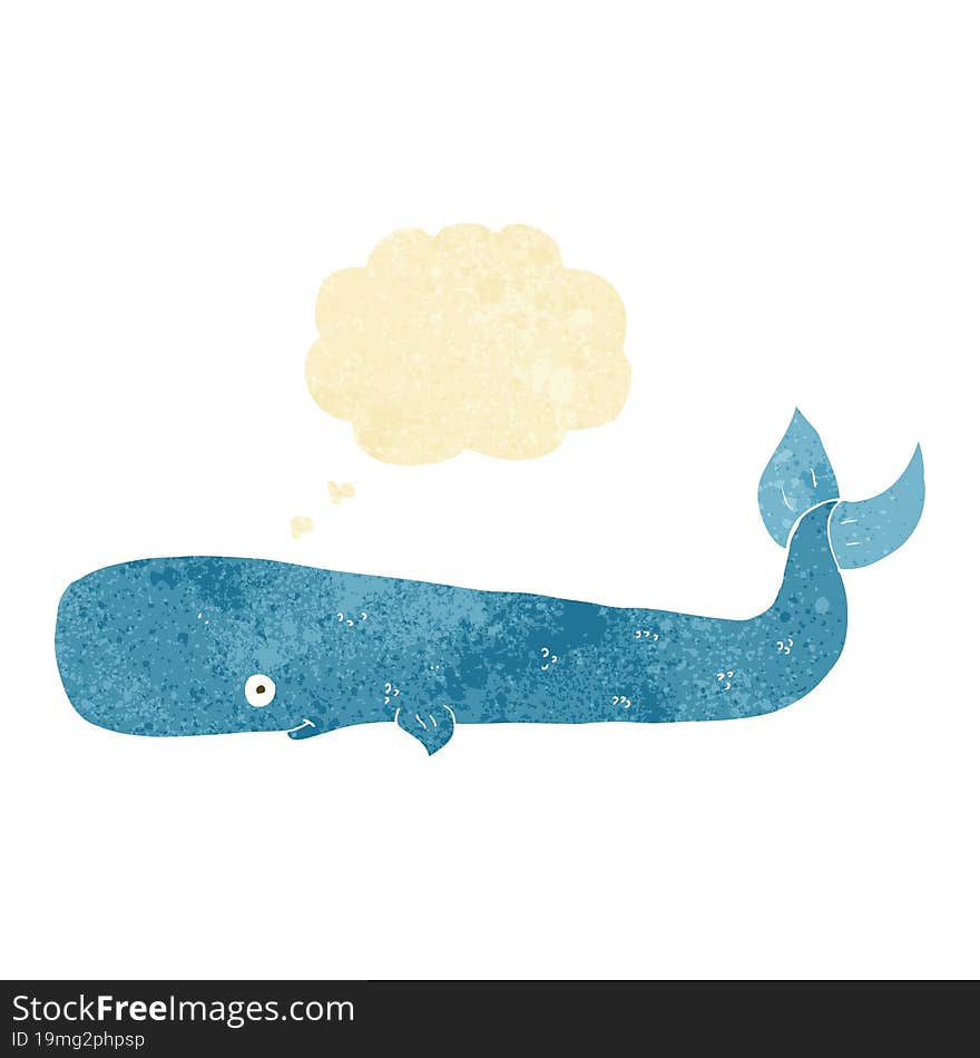 cartoon whale with thought bubble