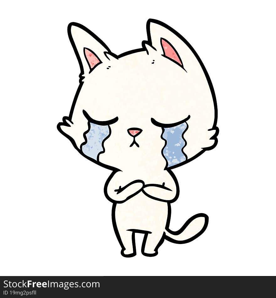 crying cartoon cat. crying cartoon cat