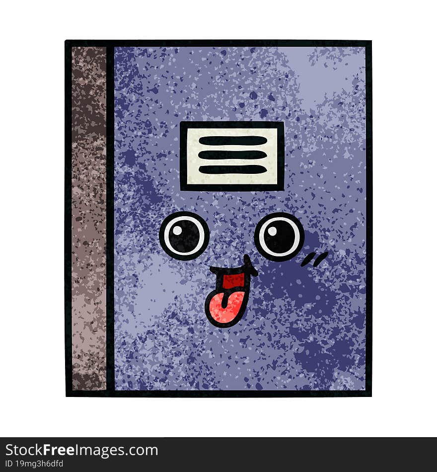 retro grunge texture cartoon of a notebook