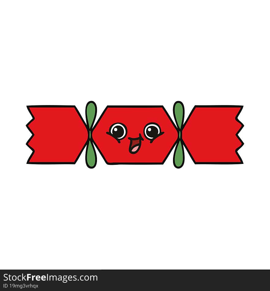 cute cartoon of a christmas cracker