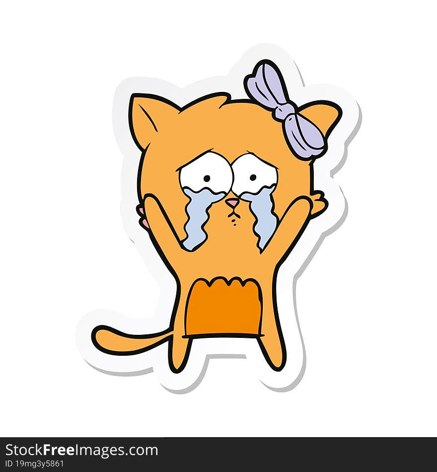 Sticker Of A Cartoon Cat