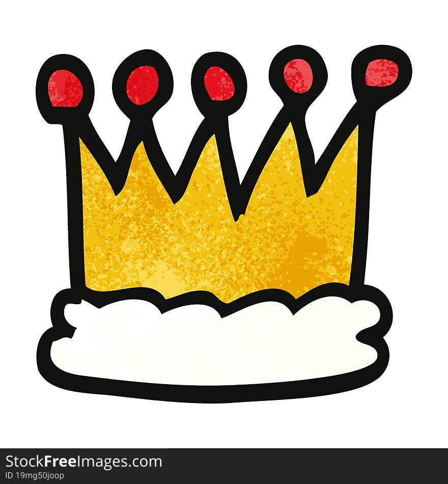 Cartoon Doodle Gold Crown