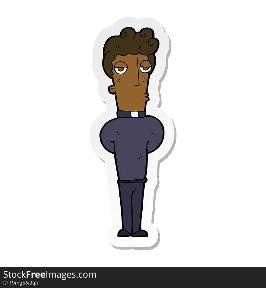 Sticker Of A Cartoon Priest