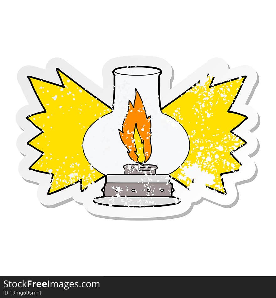 distressed sticker of a cartoon lantern