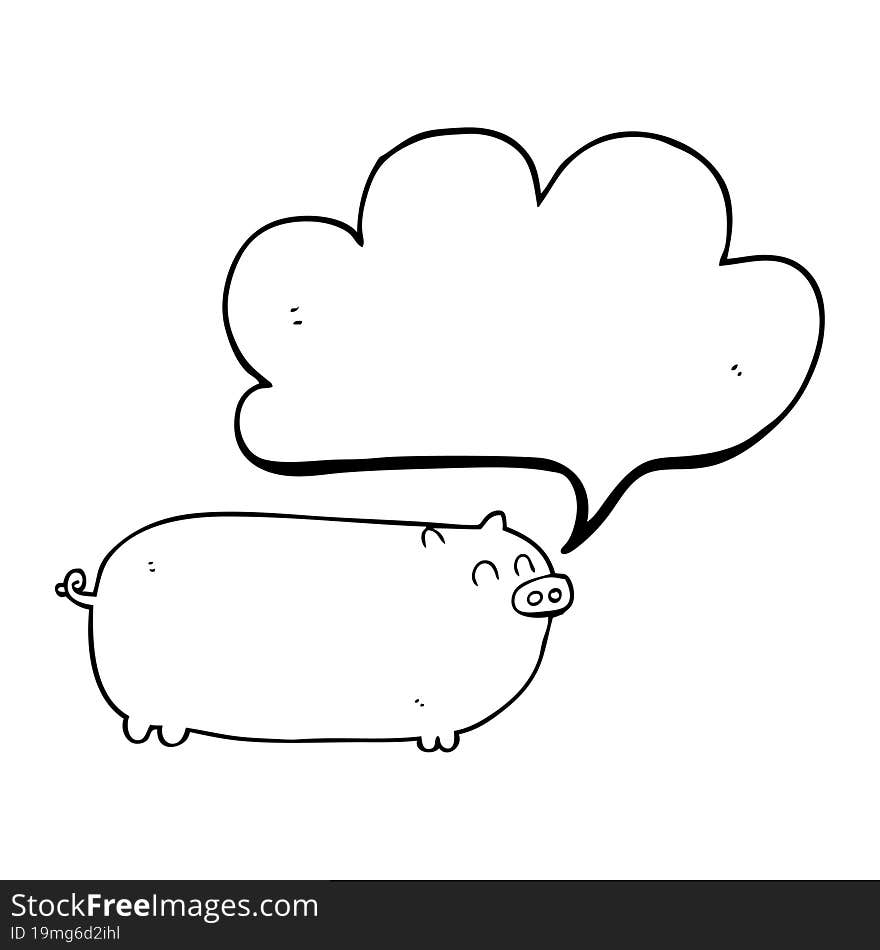 Speech Bubble Cartoon Pig