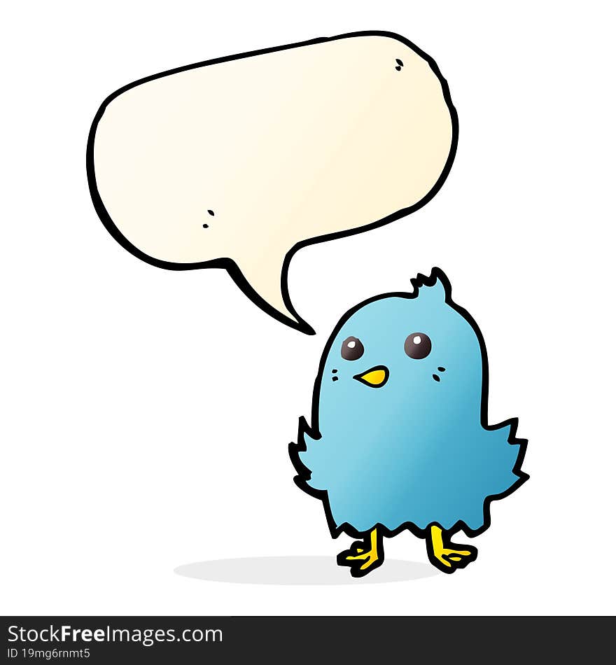 Cartoon Bird With Speech Bubble