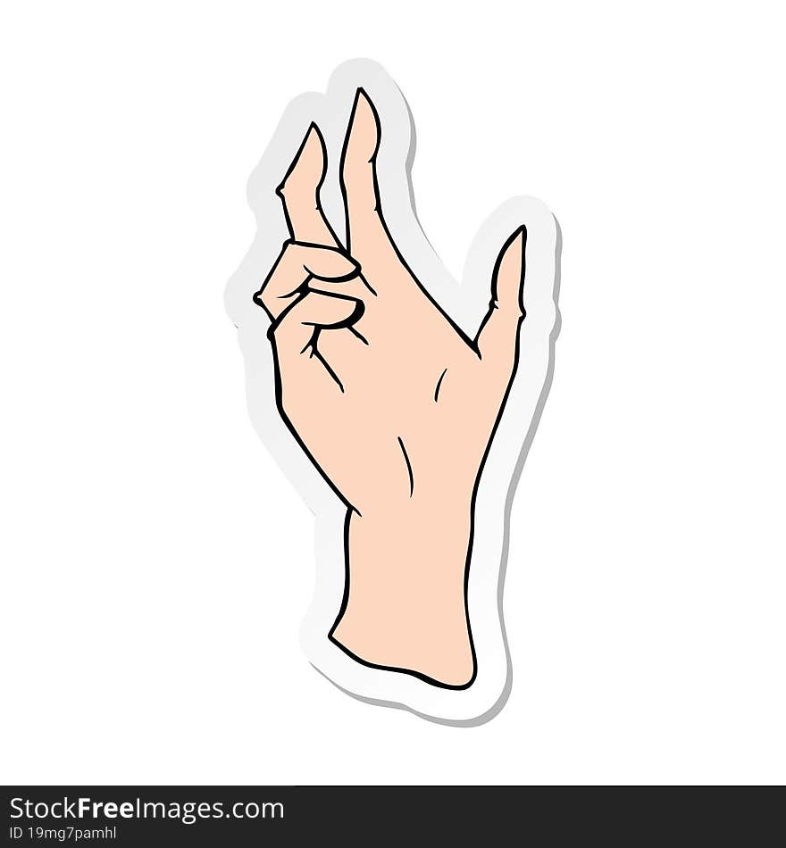 Sticker Of A Cartoon Hand