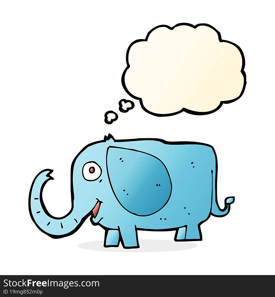 cartoon baby elephant with thought bubble