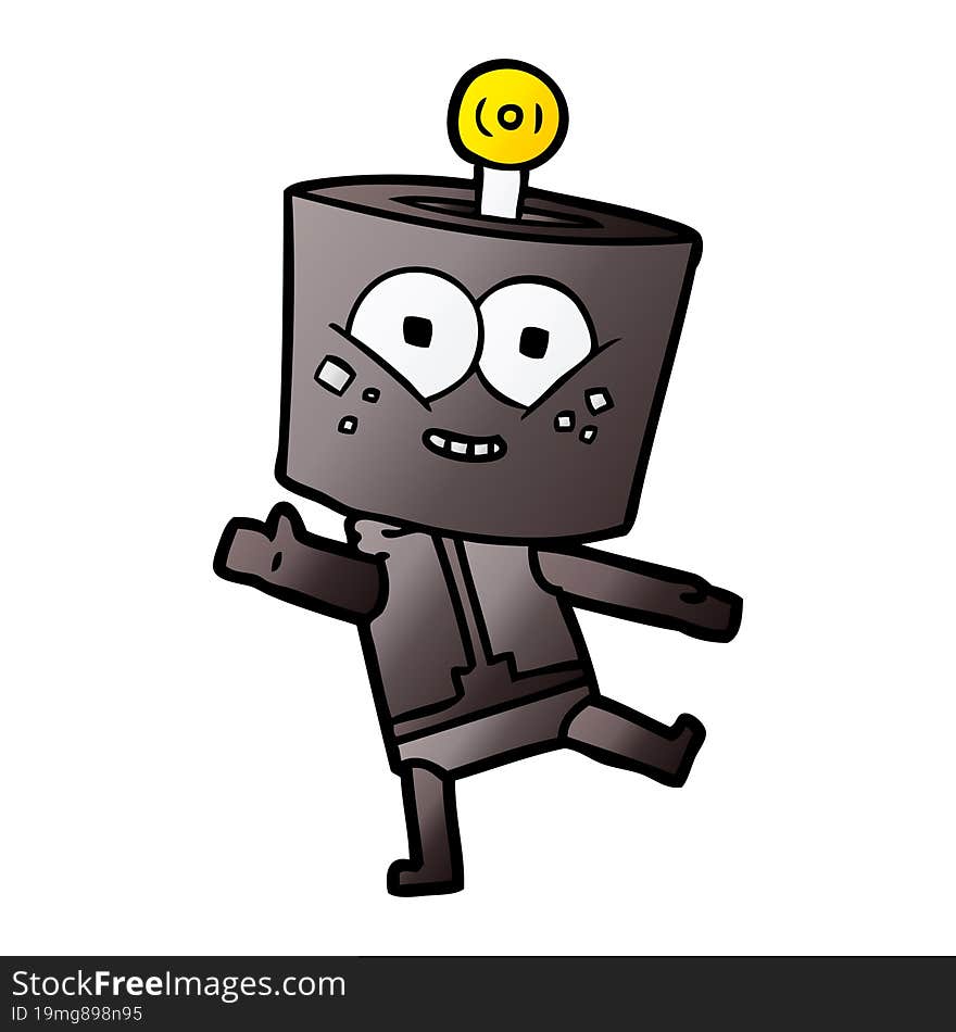 happy cartoon robot dancing. happy cartoon robot dancing