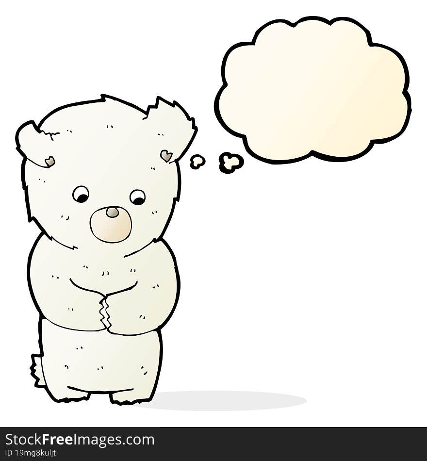 Cute Cartoon Polar Bear With Thought Bubble