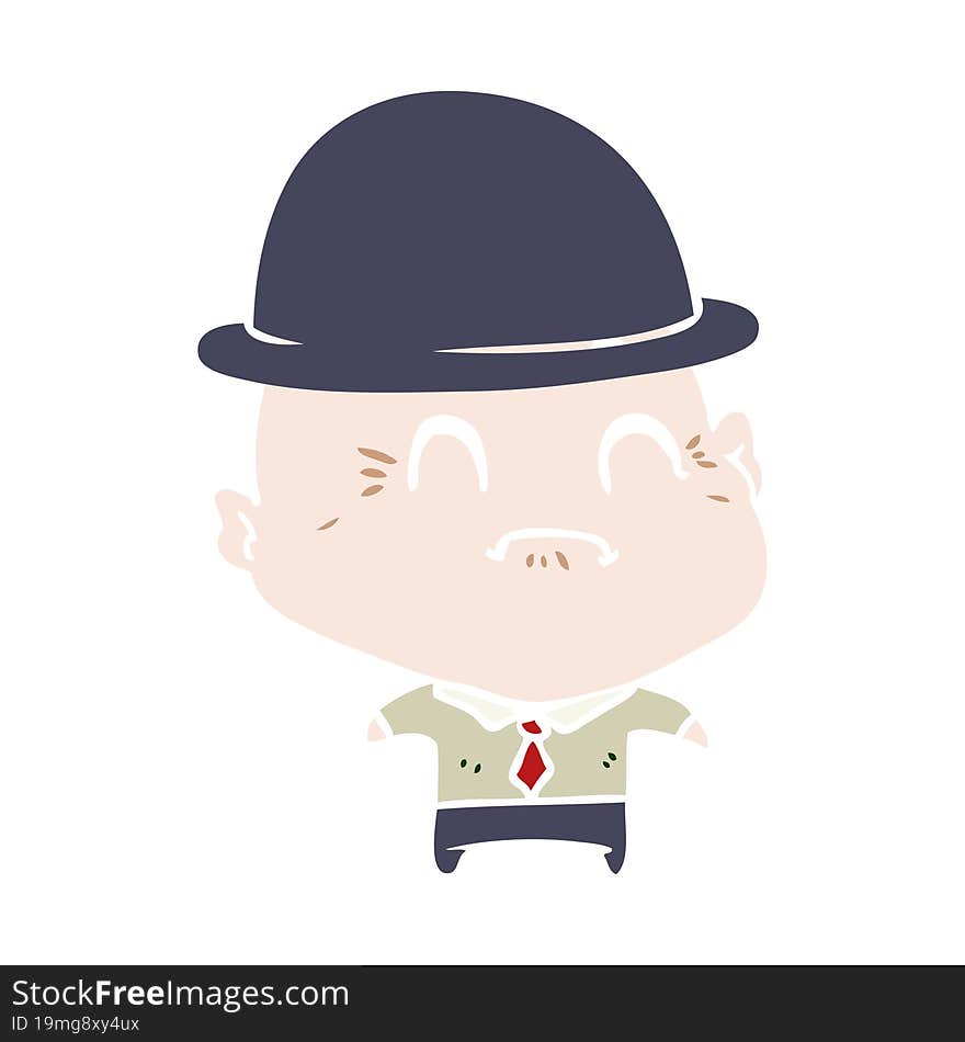 flat color style cartoon old businessman