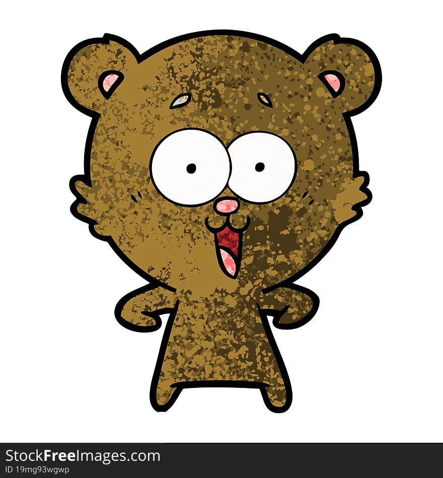 laughing teddy  bear cartoon. laughing teddy  bear cartoon