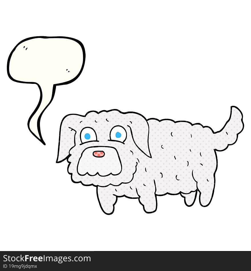 freehand drawn comic book speech bubble cartoon small dog