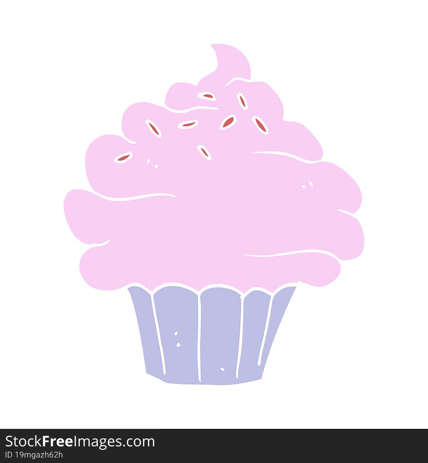 flat color style cartoon cupcake