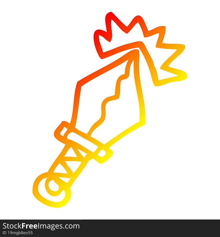 warm gradient line drawing cartoon sharp dagger