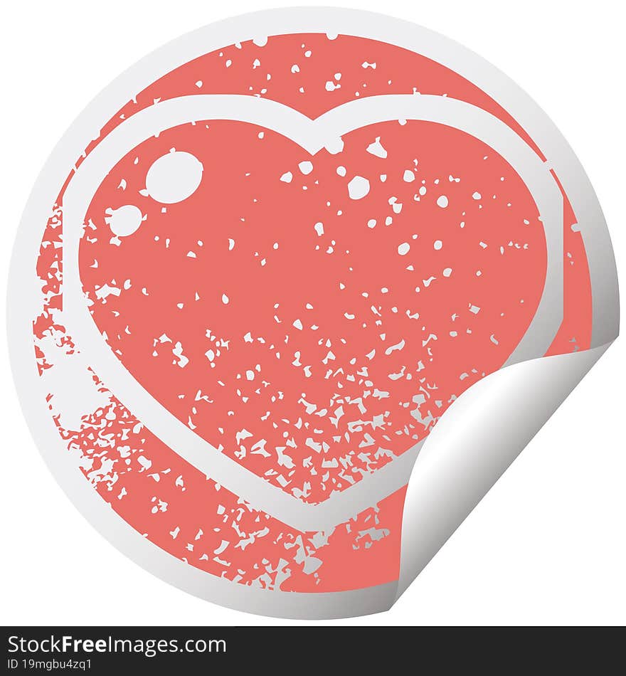 heart symbol graphic distressed sticker illustration icon