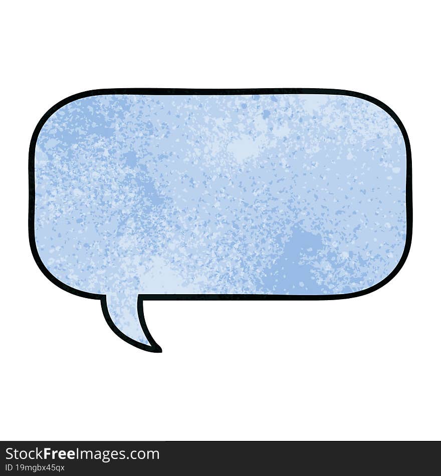 retro grunge texture cartoon of a speech bubble