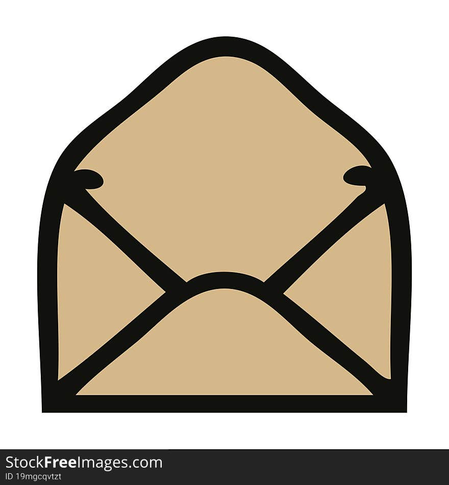 cute cartoon of a paper envelope. cute cartoon of a paper envelope